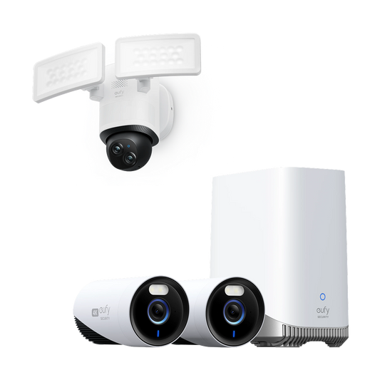 Kit a 2 telecamera eufyCam E330 (professionale) + Telecamera con proiettori E340