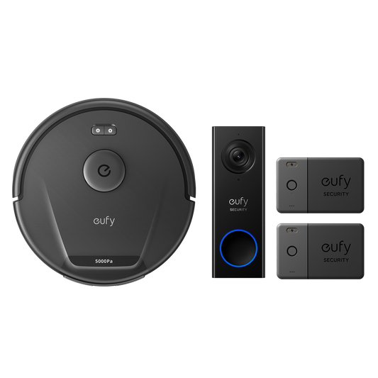 eufy Clean L60 Robot Lavapavimenti e Aspirapolvere + eufy Security Videocitofono C30 + Carte eufy Security smarttrack*2