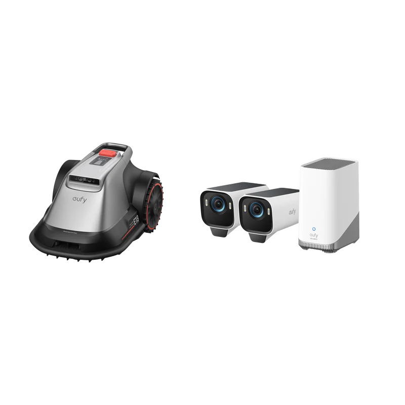 Robot tagliaerba eufy E15+Kit de 2 eufyCam S3 Pro