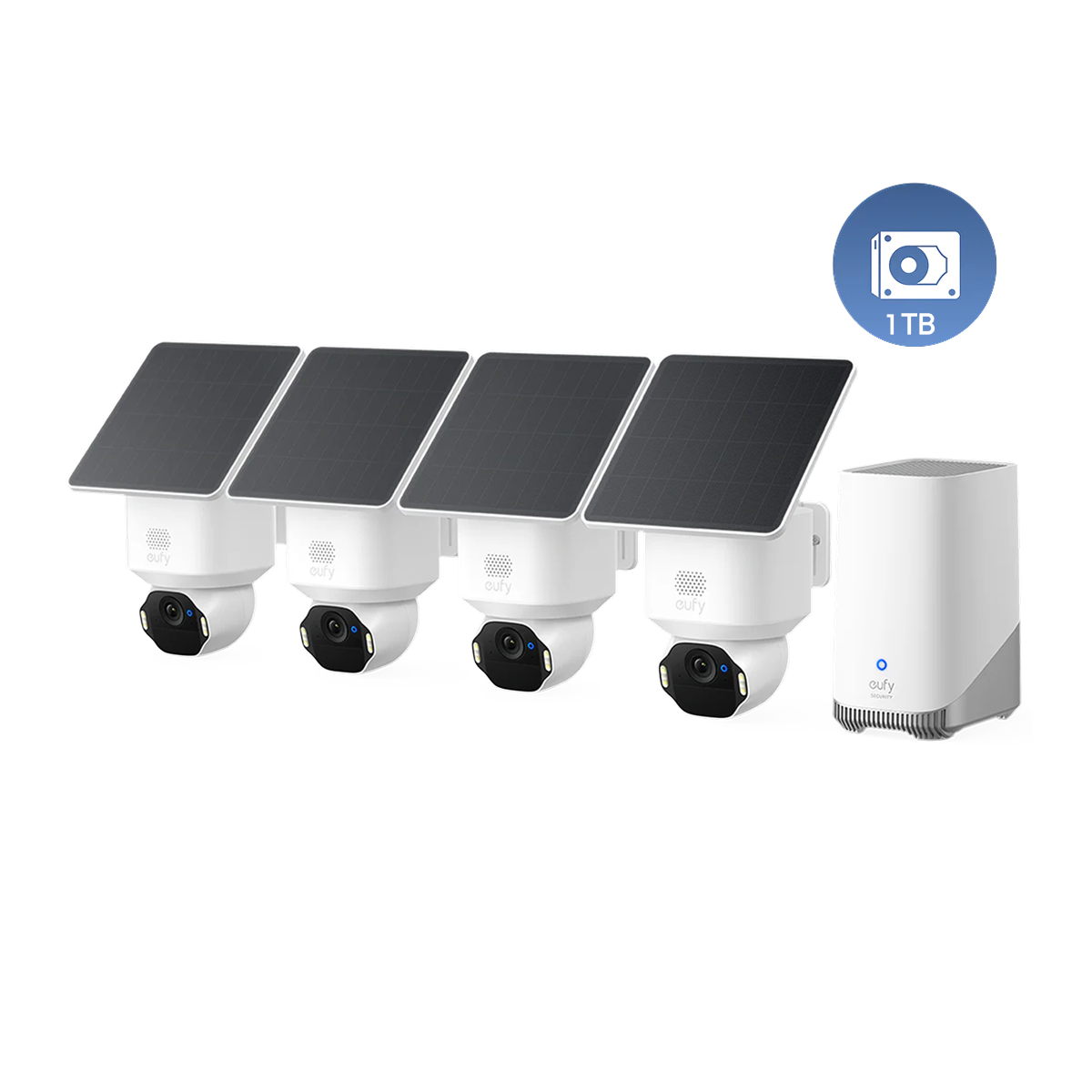 Kit di 4 telecamere eufy Security SoloCam E42 (HomeBase S380)+disco rigido da 1 TB
