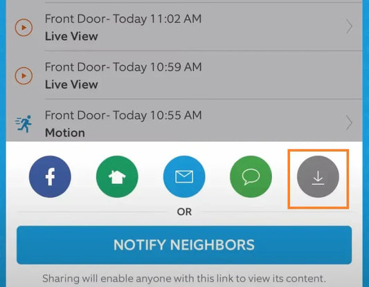 Scarica video dall'app Ring 2