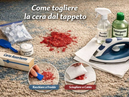 Rimozione della cera dal tappeto