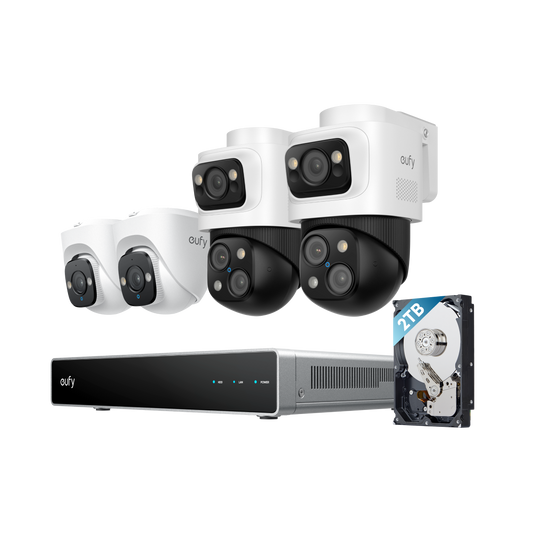 Sistema di Videosorveglianza eufy PoE NVR S4, 2 Telecamere Bullet-PTZ, 2 Telecamere Turret