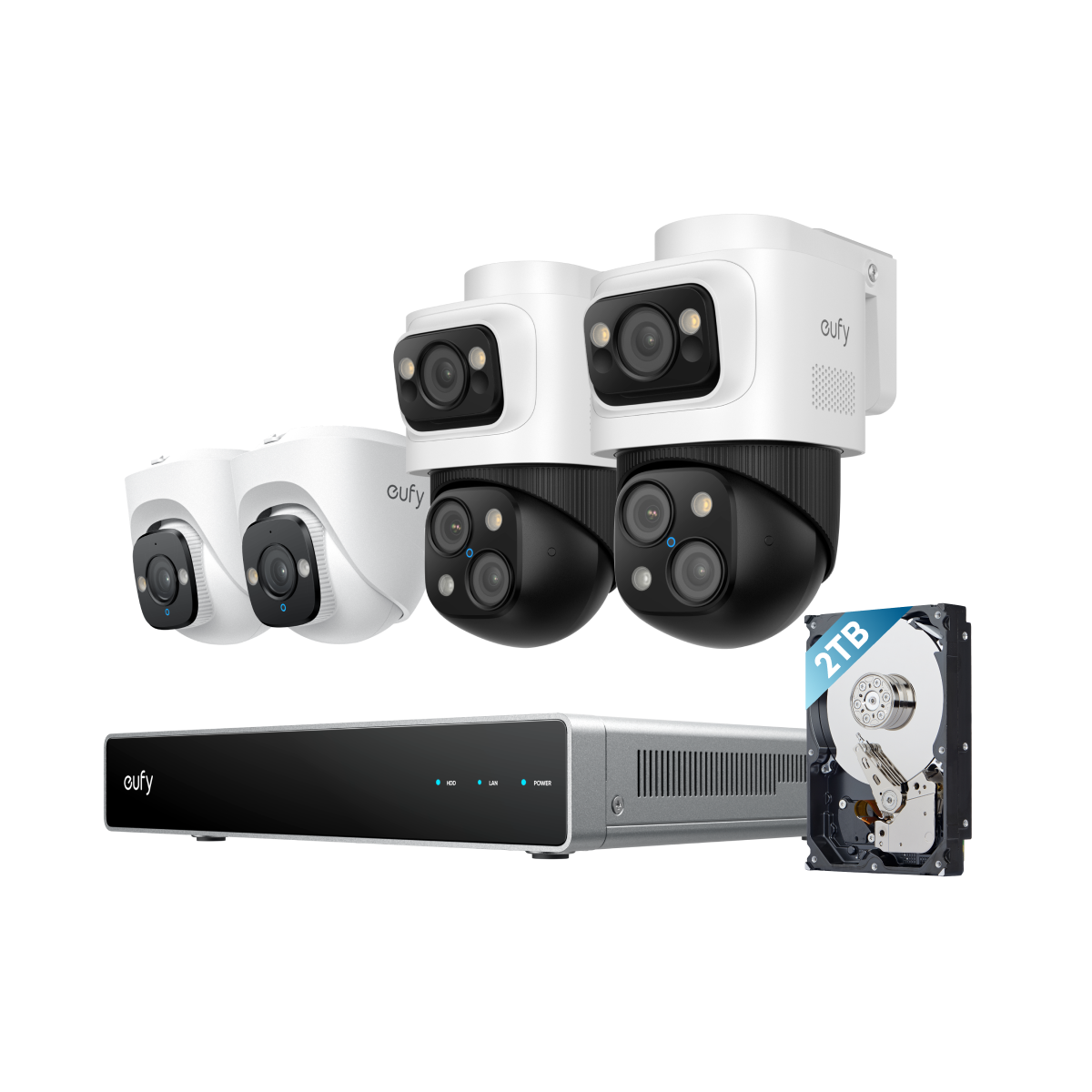 Sistema di Videosorveglianza eufy PoE NVR S4, 2 Telecamere Bullet-PTZ, 2 Telecamere Turret