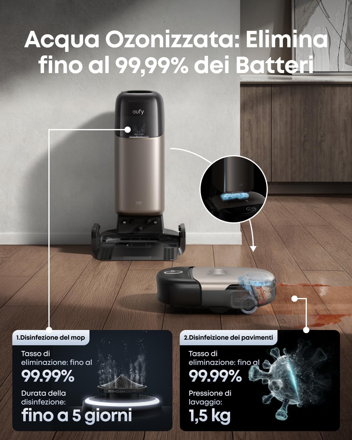eufy HydroJet S2 robot aspirapolvere e lavipavimenti