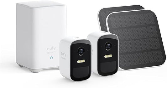 eufy Security eufyCam 2C Pro Kit 2 telecamera wifi esterno senza fili, telecamera pannello solare