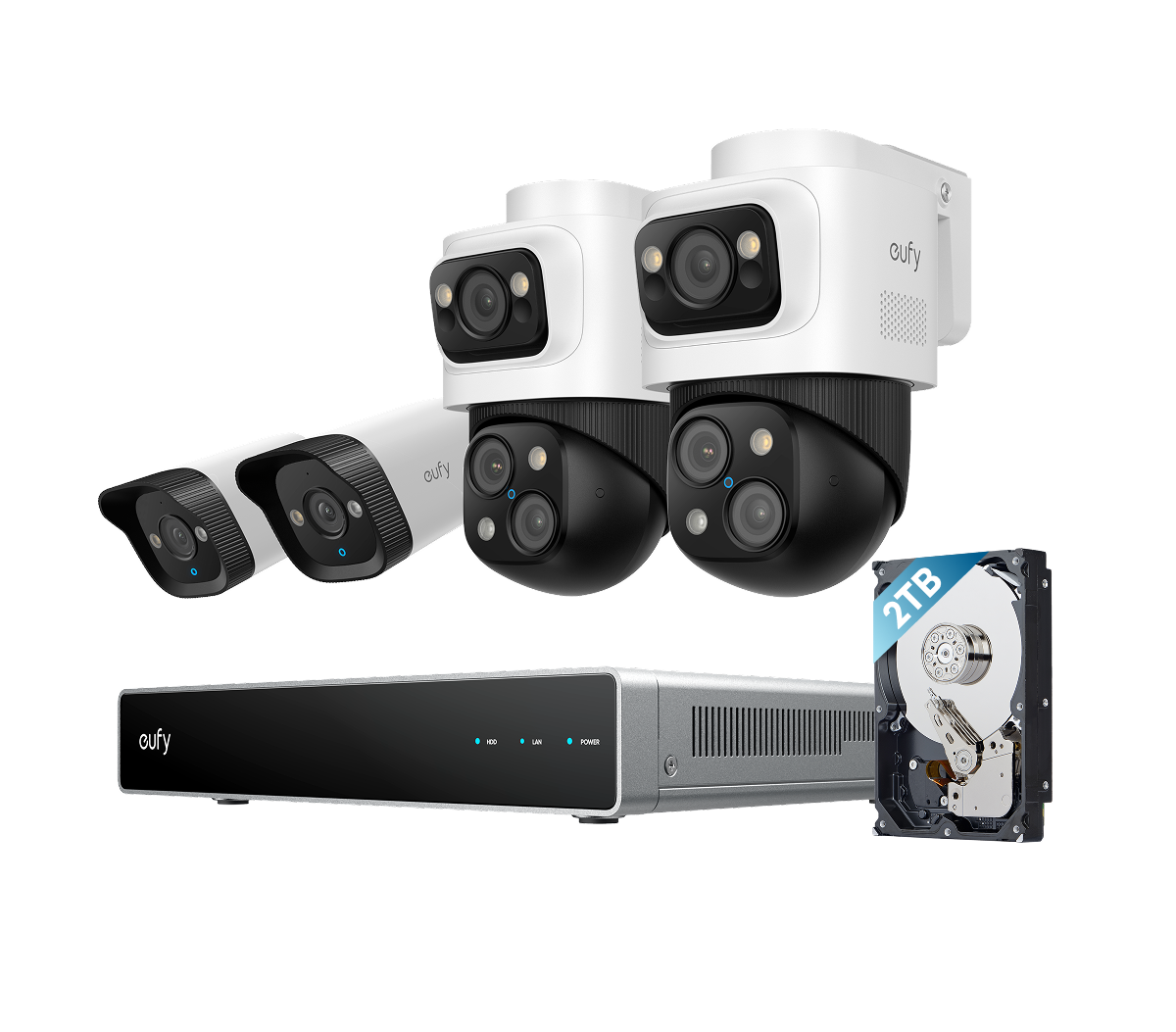 Sistema di Videosorveglianza eufy PoE NVR S4, 2 Telecamere Bullet-PTZ, 2 Telecamere Bullet